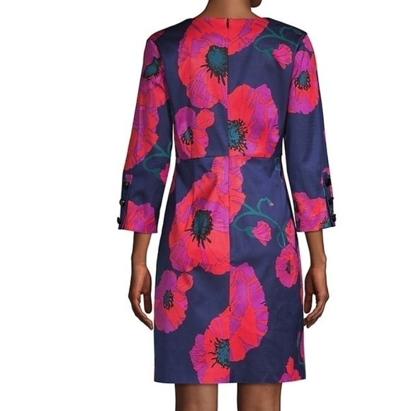 NEW! TRINA TURK Coltrane Vanguard Abstract Floral Faille Sheath Dress 2. - Picture 3 of 8